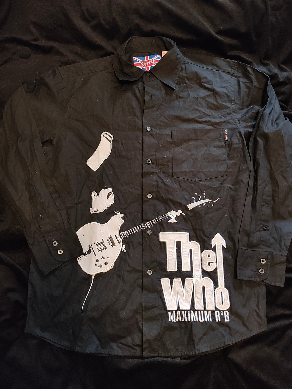 Bravado Black Button-Up Shirt with White 'The Who' Graphic